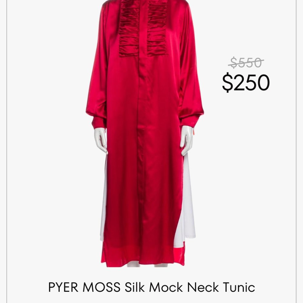 PYER MOSS Silk Mock Neck Tunic